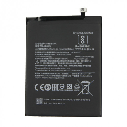 Batterie Li-Polymère BN4A 3900mAh pour Xiaomi Redmi Note 7 / Note 7 Pro SH1230125-03