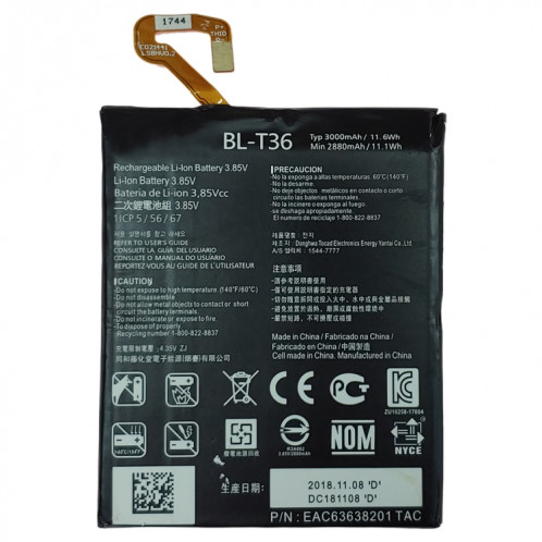 Batterie BL-T36 Li-ion Polymère pour LG K30 X410TK SH2311726-05