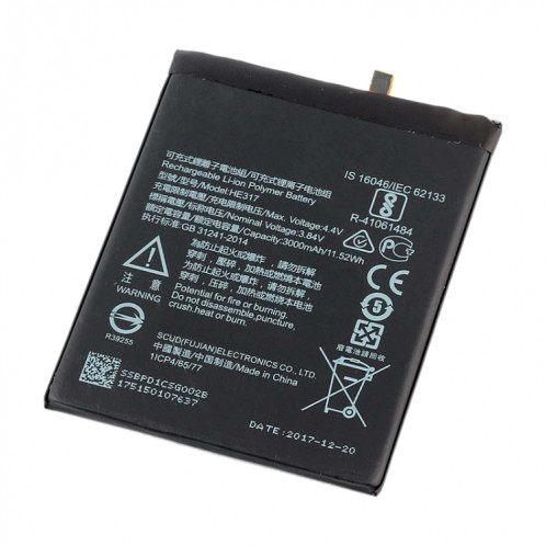 Batterie Li-ion polymère HE317 pour Nokia 6 TA-1000 TA-1003 TA-1021 TA-1025 TA-1033 TA-1039 SH2314282-04