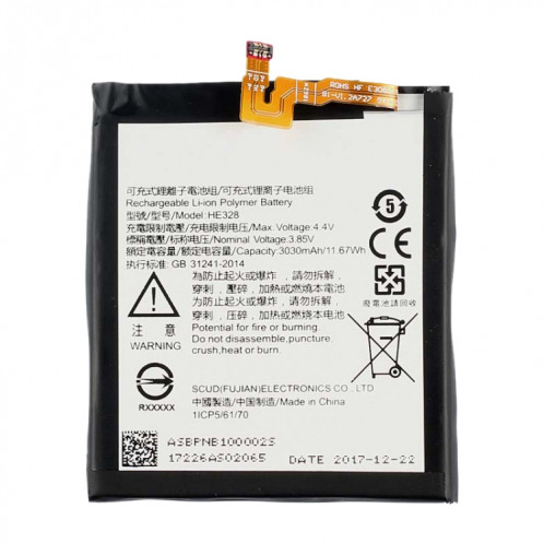 Batterie Li-ion Polymère HE328 pour Nokia 8 SH2316324-04