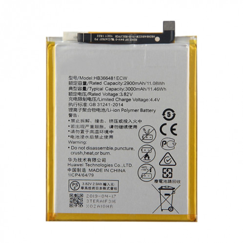 Batterie au lithium-ion HB366481ECW pour Huawei Honor 5C / Honor 7C / Honor 7A / Honor 8 / Honor 8 Lite / Huawei P10 / P9 Lite / Enjoy 7S / Enjoy 8 / Enjoy 8E / Nova Lite SH23241135-04