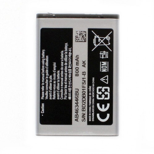 Batterie Li-ion rechargeable 800mAh AB043446BE AB463446BU AB553446BU pour Galaxy C3300K / X208 / B189 / B309 / GT-C3520 / E1228 / GT-E2530 / E339 / GT-E2330 SH4382191-03