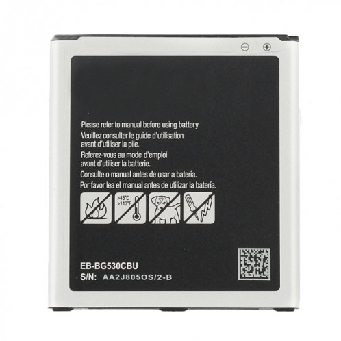 Batterie Li-ion rechargeable EB-BG530CBU EB-BG531BBE pour Galaxy J3 Pro / J3110 / J3 2016 / G530 / J5 2015 / J500 / J5009 / G531F / J500FN rechargeable de 2600mAh SH43841197-05