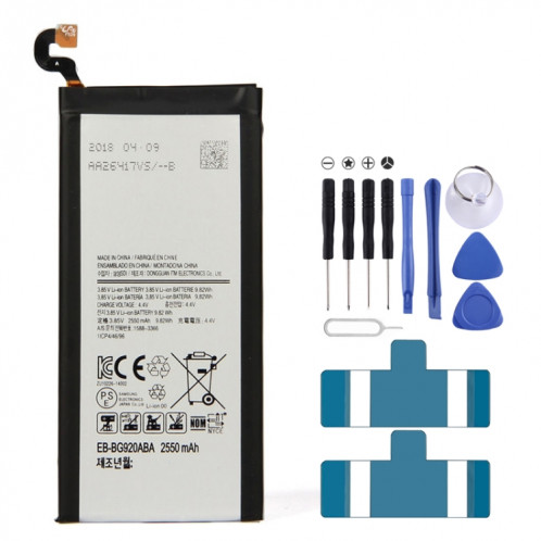 Batterie Li-Polymère EB-BG920ABE 2550mAh pour Samsung Galaxy S6 / G9200 / G9208 / G9209 / G920F / G920I / G920I / G9208 / G9208 / G9209 SH98201097-05