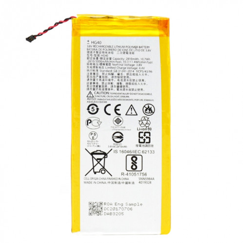 Batterie Li-Polymère HG40 2810mAh pour Motorola Moto G5 Plus / XT1685 SH98441999-05