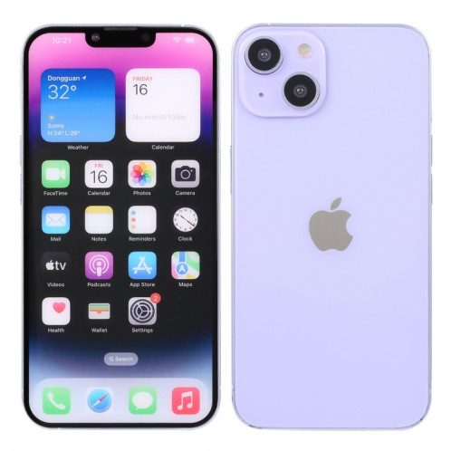 Pour iPhone 14 Plus écran couleur faux modèle d'affichage factice non fonctionnel (violet) SH108P1346-07