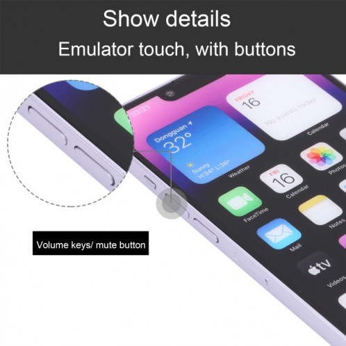 Pour iPhone 14 Plus écran couleur faux modèle d'affichage factice non fonctionnel (violet) SH108P1346-07