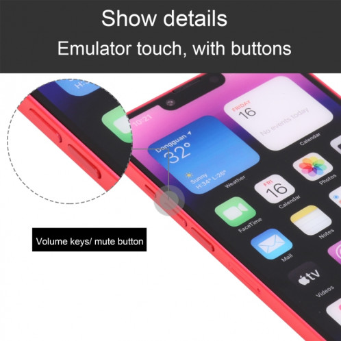 Pour iPhone 14 Plus écran couleur faux modèle d'affichage factice non fonctionnel (rouge) SH108R127-07