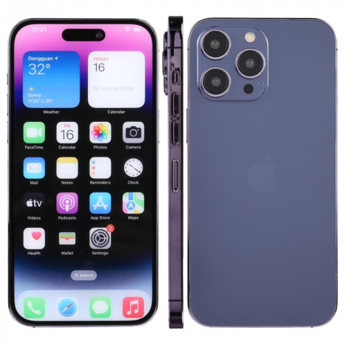 Pour iPhone 14 Pro Max écran couleur faux modèle d'affichage factice non fonctionnel (violet profond) SH10DZ150-07