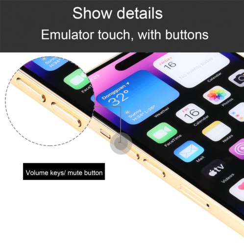 Pour iPhone 14 Pro Max écran couleur faux modèle d'affichage factice non fonctionnel (or) SH110J94-07