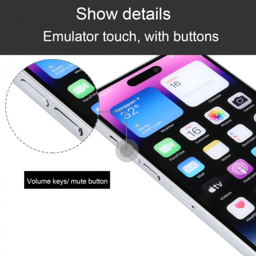 Pour iPhone 14 Pro Max écran couleur faux modèle d'affichage factice non fonctionnel (argent) SH110S684-07