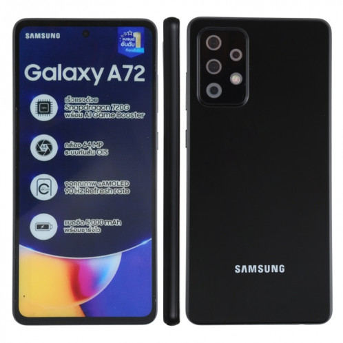 Modèle d'affichage factice d'écran non fonctionnel à l'écran couleur pour Samsung Galaxy A72 5G (Noir) SH713B979-07