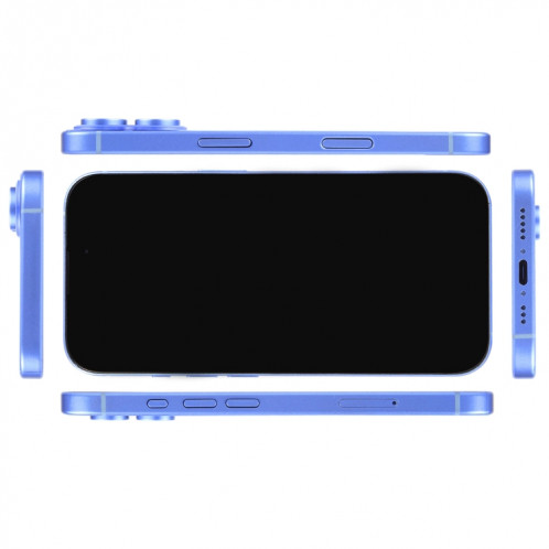Pour iPhone 16, écran noir, faux modèle d'affichage factice non fonctionnel (bleu) SH692L1911-07
