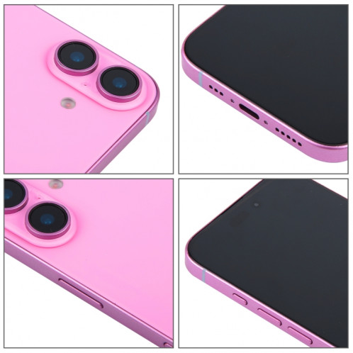 Pour iPhone 16 Plus, écran noir, faux modèle d'affichage factice non fonctionnel (rose) SH693F481-07