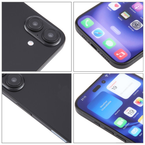 Pour iPhone 16, écran couleur, modèle factice non fonctionnel (noir) SH700B1654-07