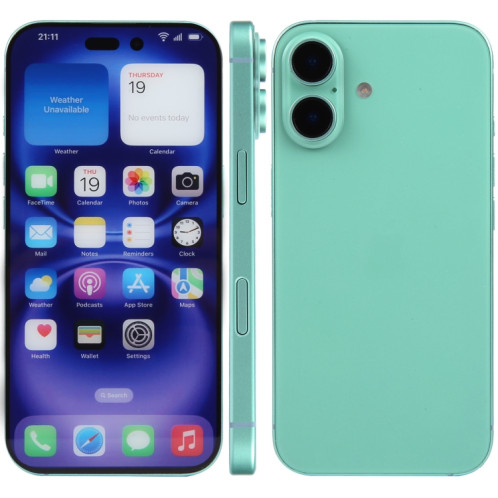 Pour iPhone 16, écran couleur, modèle factice non fonctionnel (bleu sarcelle) SH700G664-07