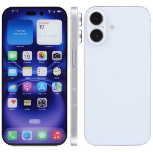 Pour iPhone 16, écran couleur, modèle factice non fonctionnel (blanc) SH700W806-07