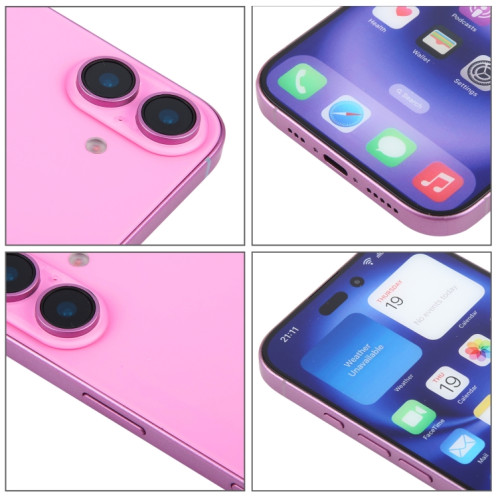 Pour iPhone 16 Plus, écran couleur, modèle factice non fonctionnel (rose) SH701F733-07