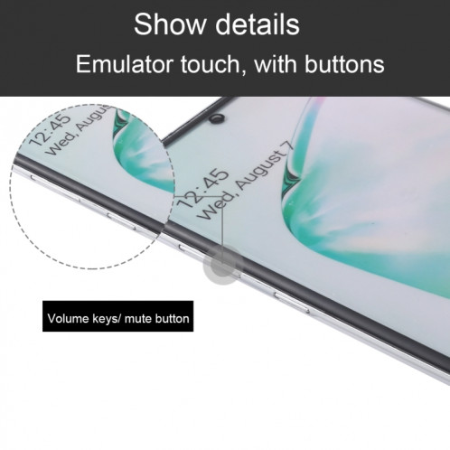 Modèle d'affichage factice factice d'écran non-couleur pour Galaxy Note 10 (blanc) SH850W372-06