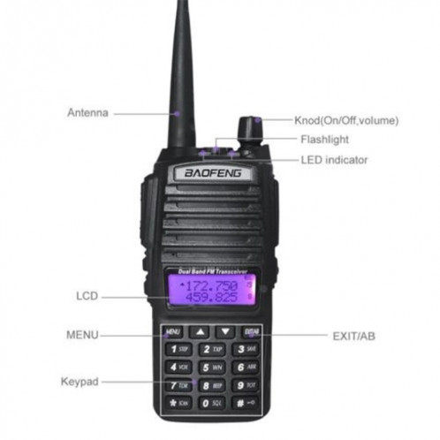 Téléphone portable BaoFeng UV-82 Talkie-walkie, radio bidirectionnelle bi-bande 8W UHF VHF FM SH0572473-010