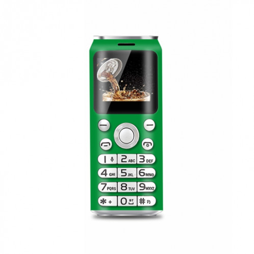 Mini téléphone mobile Satrend K8, 1,0 pouce, casque de numérotation Bluetooth mains libres, musique MP3, double SIM, réseau: 2G (vert) SH295G1238-017