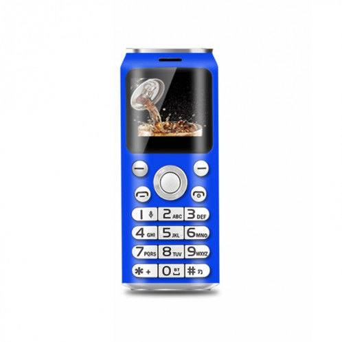 Mini téléphone mobile Satrend K8, 1,0 pouce, casque de numérotation Bluetooth mains libres, musique MP3, double SIM, réseau: 2G (bleu) SH295L1416-017