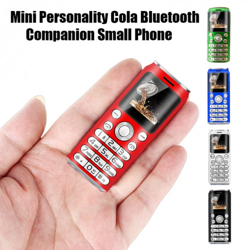 Mini téléphone mobile Satrend K8, 1,0 pouce, casque de numérotation Bluetooth mains libres, musique MP3, double SIM, réseau: 2G (bleu) SH295L1416-017