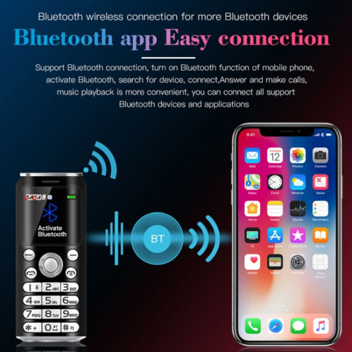Mini téléphone mobile Satrend K8, 1,0 pouce, casque de numérotation Bluetooth mains libres, musique MP3, double SIM, réseau: 2G (rouge) SH295R384-017