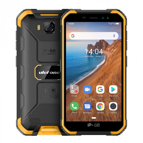  Téléphone robuste Ulefone Armor X6, 2 Go + 16 Go, IP68 / IP69K étanche à la poussière, antichoc, identification du visage, batterie 4000mAh, 5,0 pouces Android 9.0 MTK6580A / W Quad Core jusqu'à 1,3 SU386E1472-030