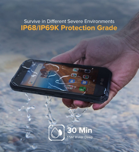  Téléphone robuste Ulefone Armor X6, 2 Go + 16 Go, IP68 / IP69K étanche à la poussière, antichoc, identification du visage, batterie 4000mAh, 5,0 pouces Android 9.0 MTK6580A / W Quad Core jusqu'à 1,3 SU386E1472-030