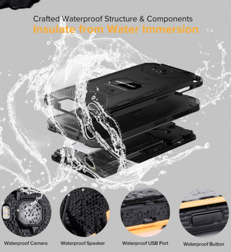  Téléphone robuste Ulefone Armor X6, 2 Go + 16 Go, IP68 / IP69K étanche à la poussière, antichoc, identification du visage, batterie 4000mAh, 5,0 pouces Android 9.0 MTK6580A / W Quad Core jusqu'à 1,3 SU386E1472-030