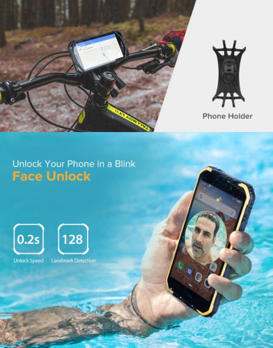  Téléphone robuste Ulefone Armor X6, 2 Go + 16 Go, IP68 / IP69K étanche à la poussière, antichoc, identification du visage, batterie 4000mAh, 5,0 pouces Android 9.0 MTK6580A / W Quad Core jusqu'à 1,3 SU386E1472-030