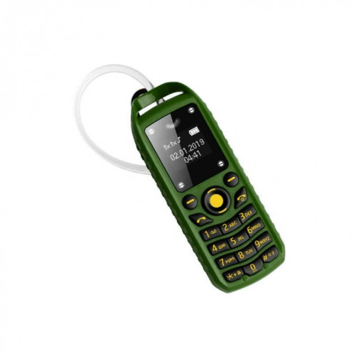 Mini téléphone portable B25 Mini, Casque de numérotation mains libres Bluetooth, musique MP3, double carte SIM, réseau: 2G (vert) SH621G1870-07