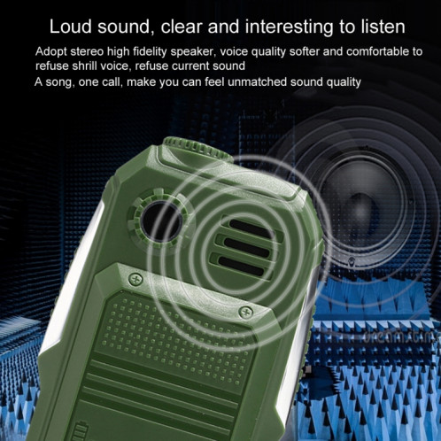 L9 Triple Proofing Téléphone Elder, étanche à la poussière antichoc, batterie 3800mAh, écran tactile de 1,8 pouces, 21 touches, lampe de poche LED, FM, Dual SIM (vert) SL673G1342-017