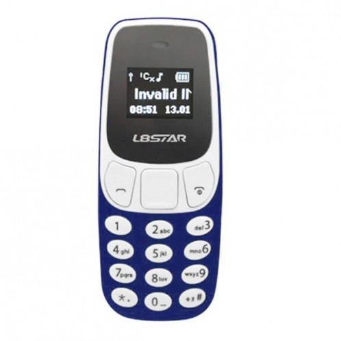 GTStar BM10 Mini Téléphone portable, Mains Libres Bluetooth Dialer Headphone, MP3 Music, Double SIM, Réseau: 2G (Bleu foncé) SG674D1806-08