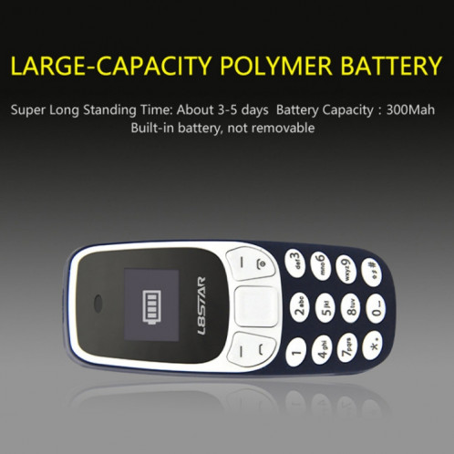 Mini téléphone mobile GTStar BM10, Casque de numérotation mains libres Bluetooth, musique MP3, double carte SIM, réseau: 2G (gris) SH674H1151-08