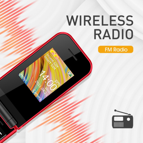 Uniwa F2720 Flip téléphone, 1,77 pouce, SC6531E, support Bluetooth, FM, GSM, Dual Sim (Blanc) SU687W1565-09