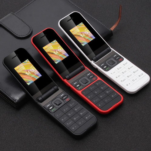 Uniwa F2720 Flip téléphone, 1,77 pouce, SC6531E, support Bluetooth, FM, GSM, Dual Sim (Blanc) SU687W1565-09