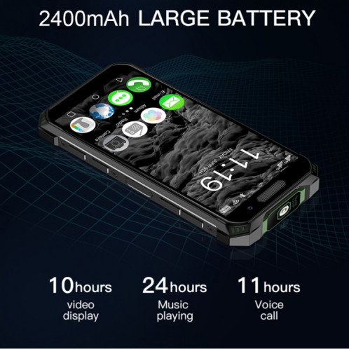 SOYES S10 MAX Mini Smartphone Robuste , 4GB + 128GB, IP68 imperméable anti-poussière, identifiant de visage et empreinte digitale, 3,5 pouces Android 10,0 mtk6762 octa jusqu'à 2.0GHz, Dual Sim, PTT Noir SH695B1459-024