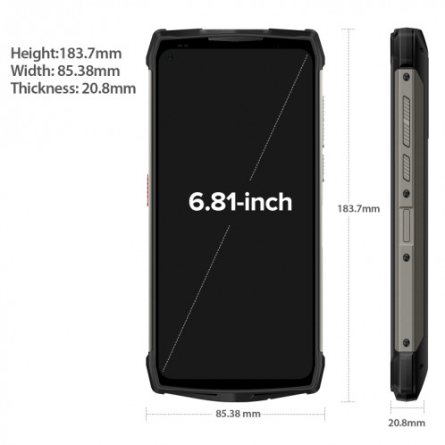  Ulefone Armor 13 téléphone robuste, mesure de distance infrarouge, 8 Go + 256 Go, Caméras quadruple arrière, IP68 / IP69K étanche anti-poussière anti-poussière, identifiant de visage et empreinte SU703B1124-021