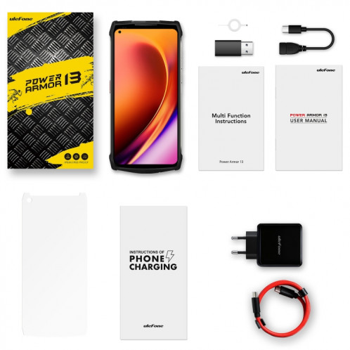  Ulefone Armor 13 téléphone robuste, mesure de distance infrarouge, 8 Go + 256 Go, Caméras quadruple arrière, IP68 / IP69K étanche anti-poussière anti-poussière, identifiant de visage et empreinte SU703B1124-021