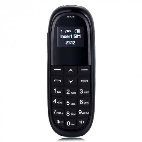 AIEK KK1 Mini Téléphone portable, Clavier anglais, Casque mains libres Bluetooth Dialer, MTK6261DA, Anti-Perdu, Carte SIM unique, Réseau: 2G (Noir) SA913B165-016