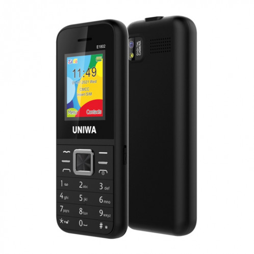 Téléphone mobile UNIWA E1802, 1,77 pouce, batterie de 1800 mAh, SC6531Da, 21 touches, support Bluetooth, FM, MP3, MP4, GSM, Dual Sim (Bleu) SU096L1214-06