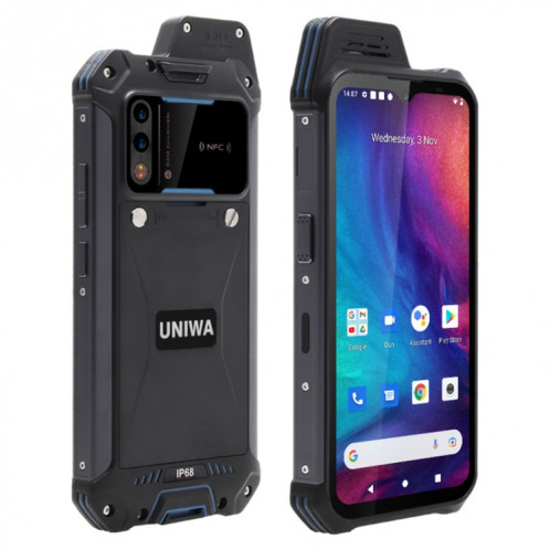 Uniwa W888 Standard Standard Thelphone, 4GB + 64 Go, IP68 imperméable anti-poussière anti-poussière, batterie 5000mAh, 6,3 pouces Android 11 mtk6765 Helio P35 octa noyau jusqu'à 2.35 GHz, réseau: 4G, NFC, OTG (Noir) SU099B1042-07