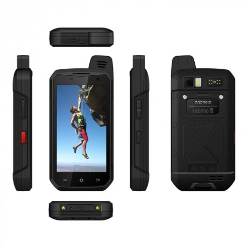 Uniwa B6000 PTT Walkie Talkie Talkie Talkie Talkie Talkie, 2GB + 16 Go, IP68 imperméable anti-poussière anti-poussière, batterie 5000mAh, 4,7 pouces Android 9,0 mtk6762 octa noyau jusqu'à 2.0GHz, réseau: 4G, NFC, SU138B1381-07