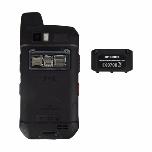 Uniwa B6000 PTT Walkie Talkie Talkie Talkie Talkie, 4GB + 64GB, IP68 imperméable anti-poussière anti-poussière, batterie 5000mAh, 4,7 pouces Android 9,0 mtk6762 octa noyau jusqu'à 2.0GHz, réseau: 4G, NFC, OTG (Noir) SU139B512-07