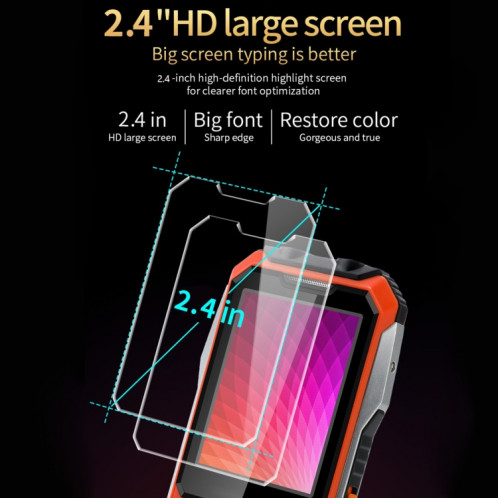 Téléphone aîné A6 Triple Proofing, Étanche étanche à l'épreuve des chocs, batterie de 6800mAh, 2,4 pouces, 21 touches, Bluetooth, lampe de poche LED, FM, SOS, double sim, réseau: 2G (noir) SH160B838-07