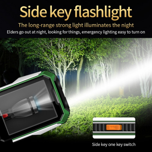 Téléphone aîné A6 Triple Proofing, Étanche étanche à l'épreuve des chocs, batterie de 6800mAh, 2,4 pouces, 21 touches, Bluetooth, lampe de poche LED, FM, SOS, double sim, réseau: 2G (noir) SH160B838-07