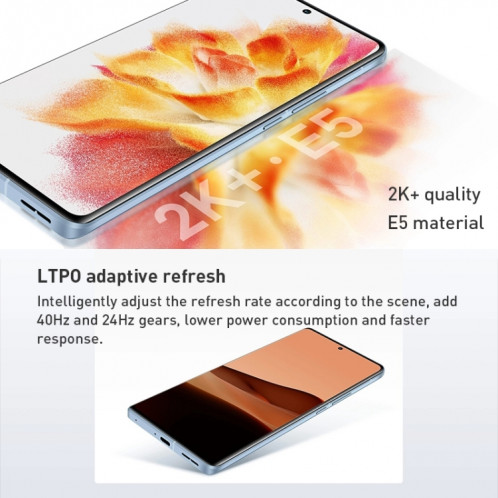 Vivo X Note 5G V2170A, appareil photo 50 MP, 8 Go + 256 Go, Caméras arrière quadruples, identification des empreintes digitales par ultrasons à l'écran, batterie 5000 mAh, 7,0 pouces Android 12.0 OriginOS Ocean SV179B1072-07