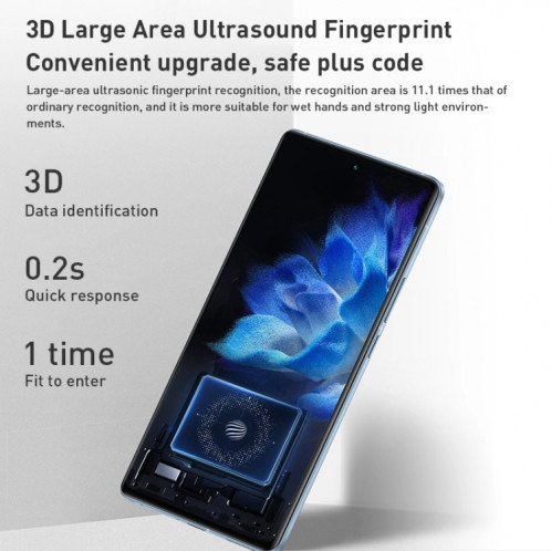 Vivo X Note 5G V2170A, appareil photo 50 MP, 8 Go + 256 Go, Caméras arrière quadruples, identification des empreintes digitales par ultrasons à l'écran, batterie 5000 mAh, 7,0 pouces Android 12.0 OriginOS Ocean SV179B1072-07